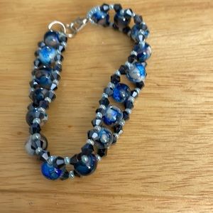 😀 HAND CRAFTED MYSELF BRACELET 8” Women’s Blue Lapis Beads